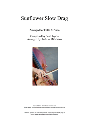 Book cover for Sunflower Slow Drag arranged for Cello and Piano