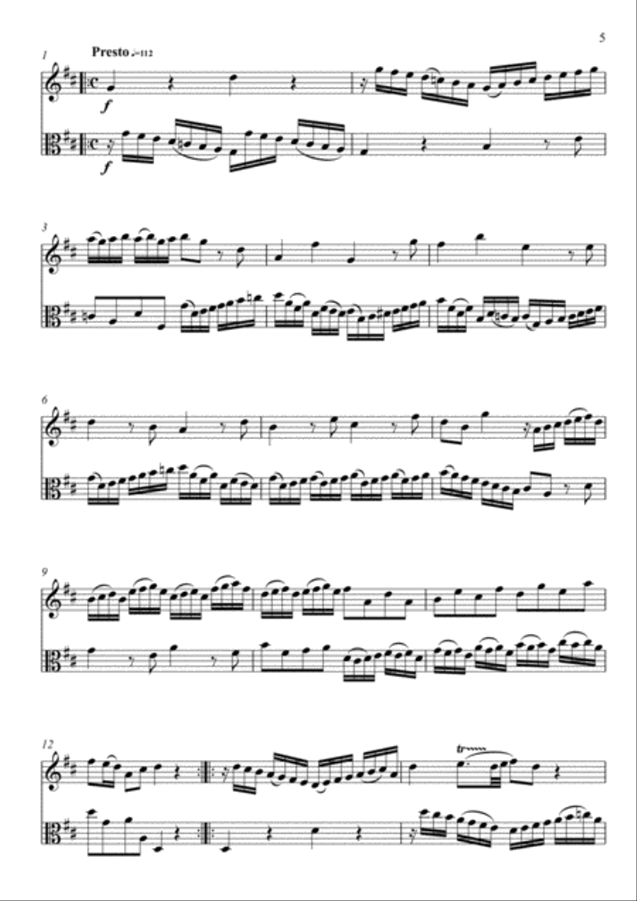 Sonata in B minor for Flute & Viola Flute scores gallery preview page 5