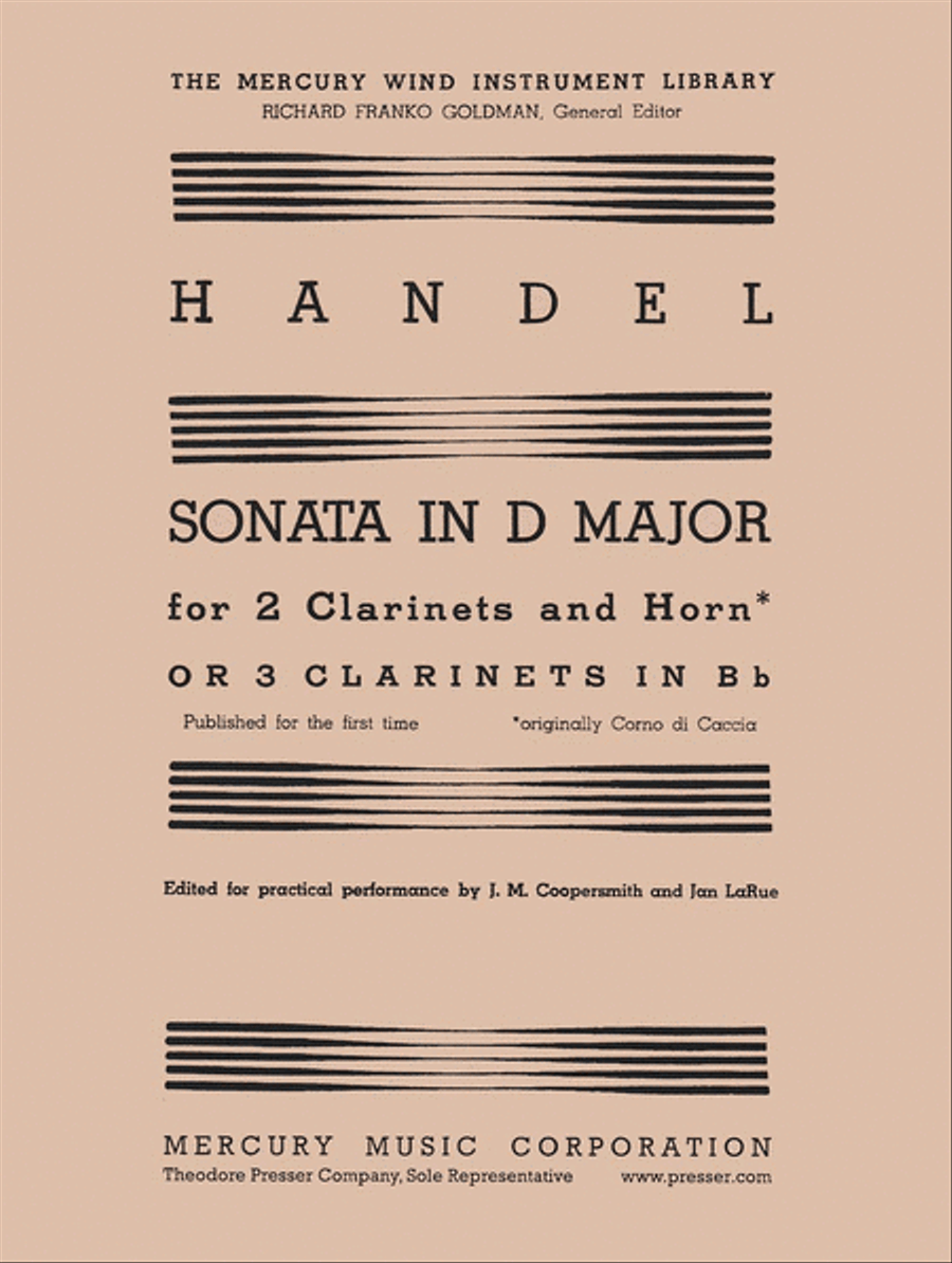 Sonata in D Major Chamber Music scores gallery preview page 1