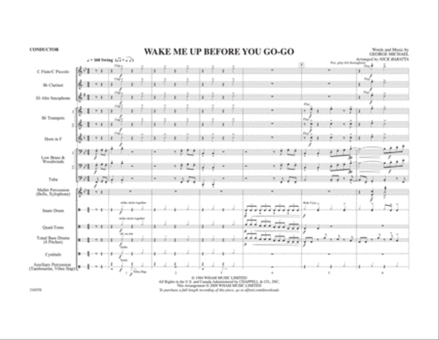 Wake Me Up Before You Go-Go Marching Band scores gallery preview page 12