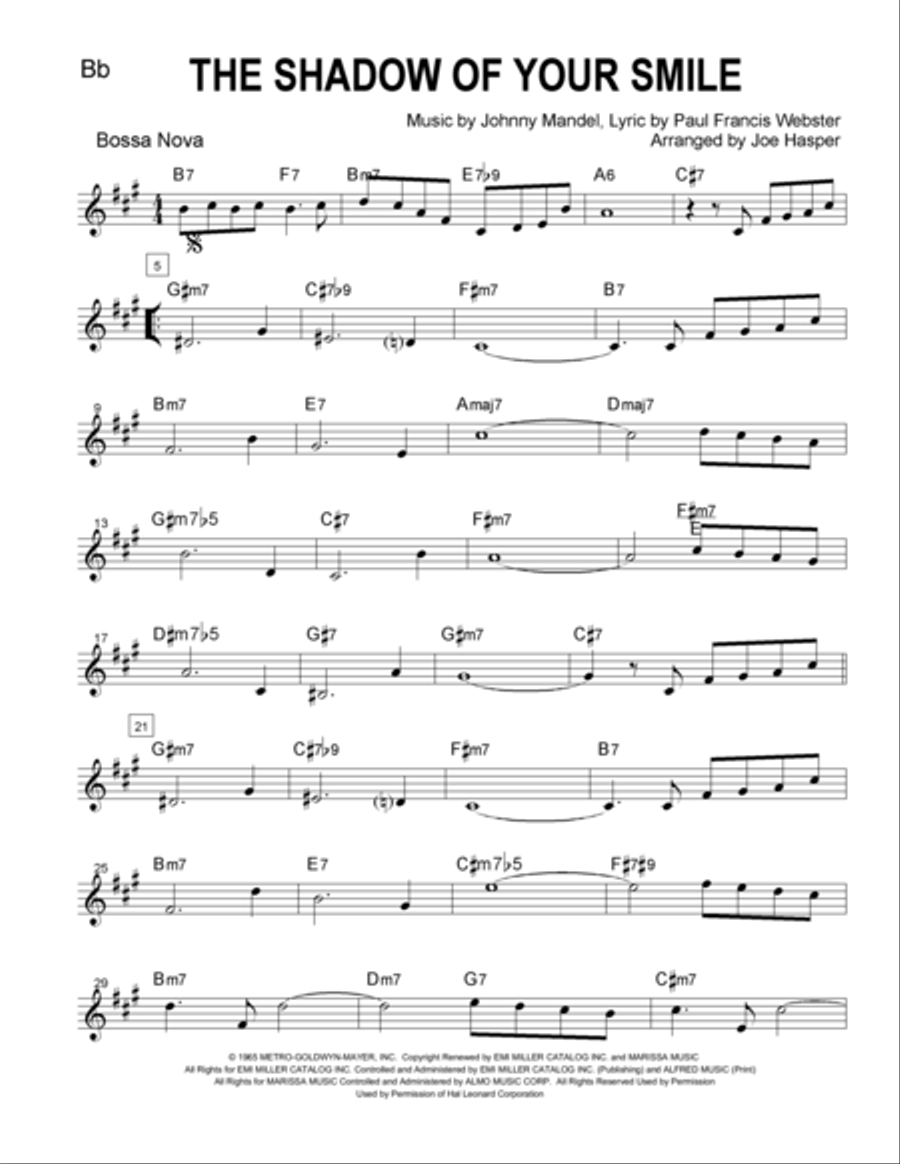 The Shadow Of Your Smile Jazz Ensemble scores gallery preview page 5