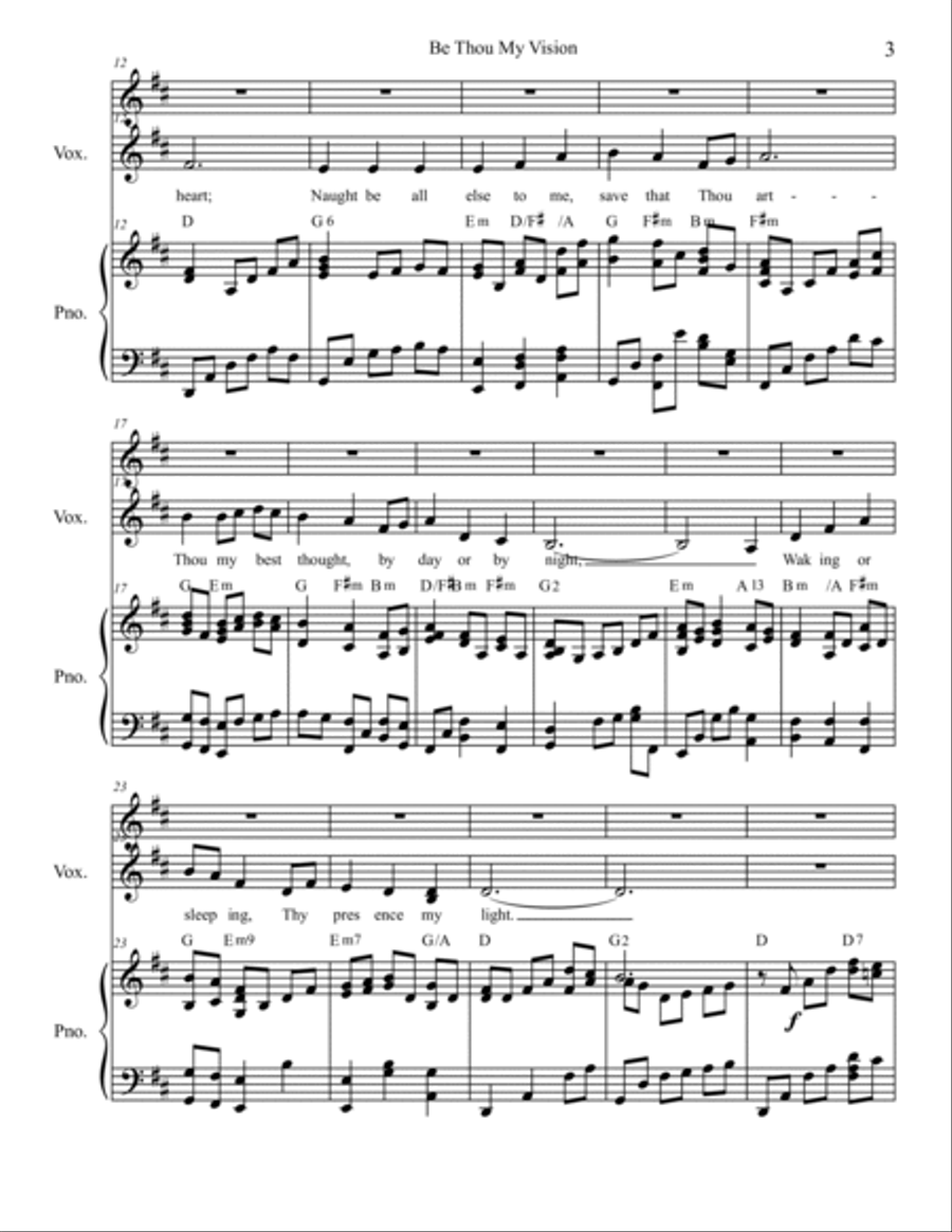 Be Thou My Vision (SLANE) Vocal Duet (Alto Tenor) Piano, Vocal, Guitar scores gallery preview page 3