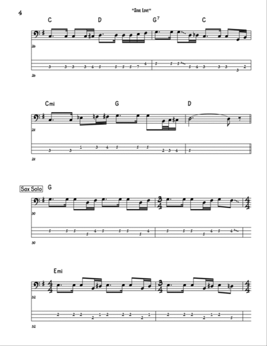 Soul Love Soul Love Bass Guitar scores gallery preview page 4