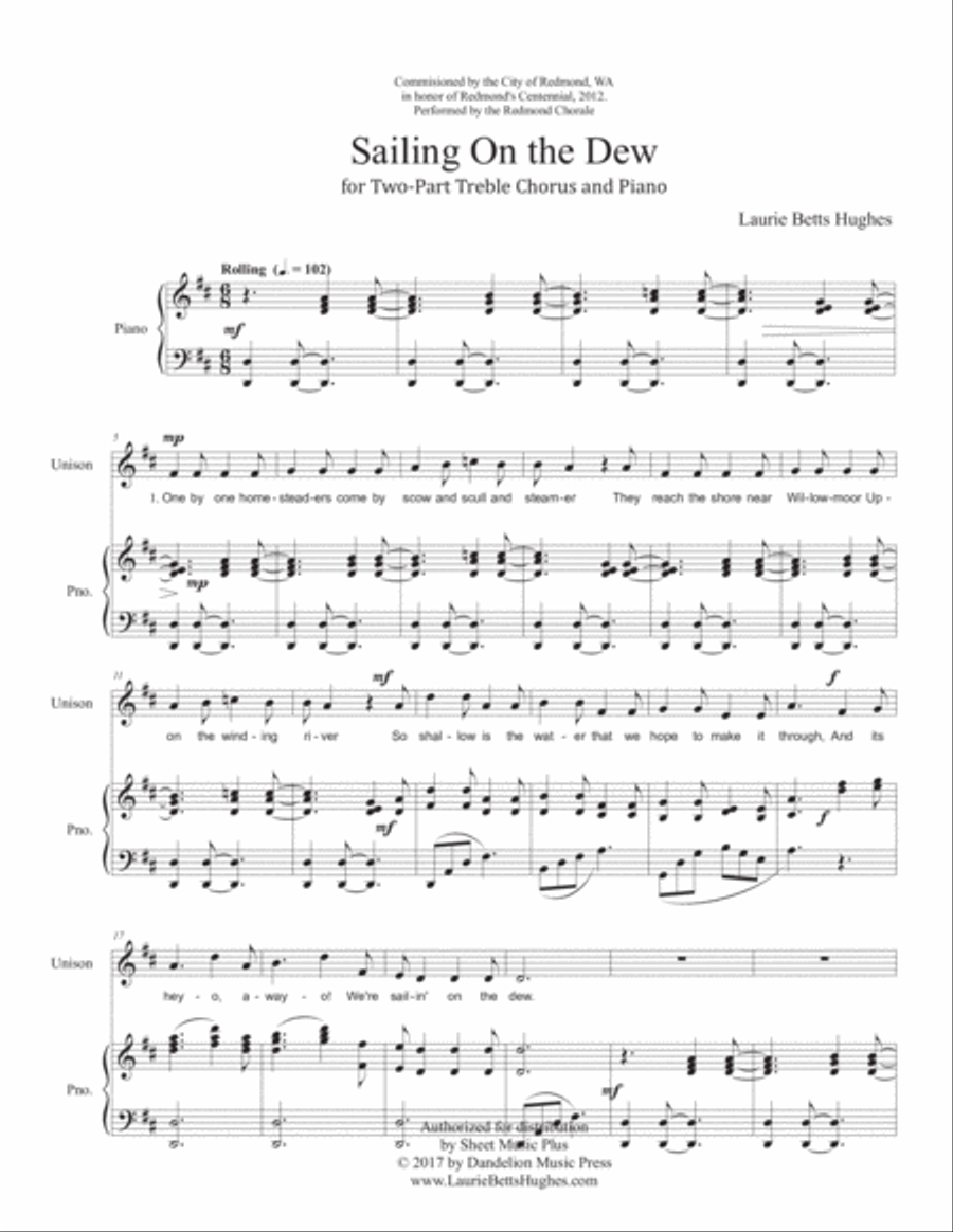 Sailing on the Dew [Two-Part Treble] SA scores gallery preview page 3