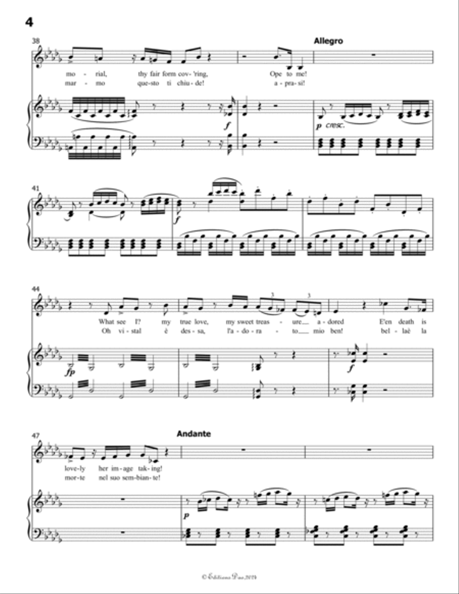 Ah! Se tu dormi,svegliati, by Vaccai Nicola, in D flat Major Voice scores gallery preview page 6