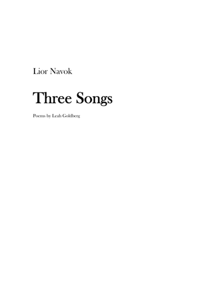"Three Songs" - for Soprano and Piano [Performance Score] image number null