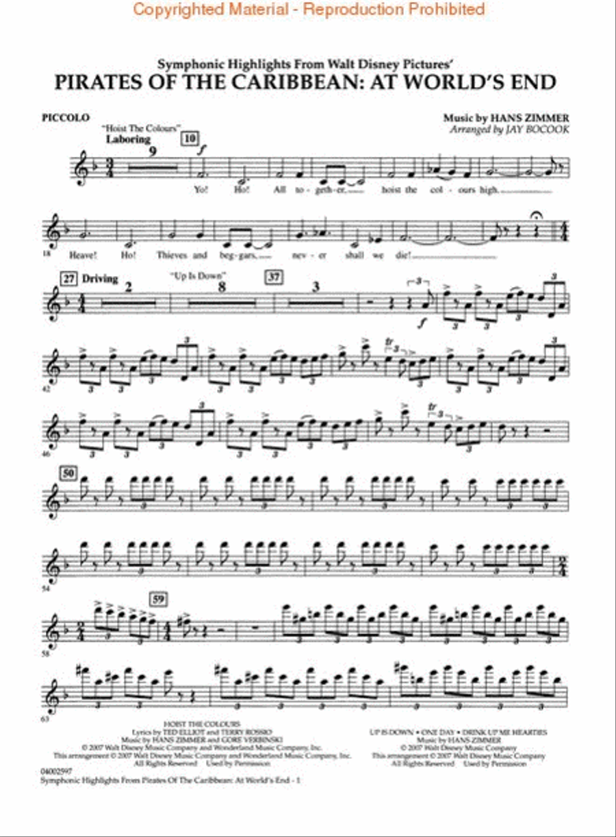 Pirates of the Caribbean: At World's End (Symphonic Highlights) Concert Band scores gallery preview page 4