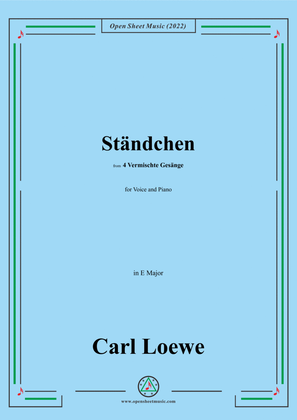 Book cover for Loewe-Standchen,in E Major,from 4 Vermischte Gesange