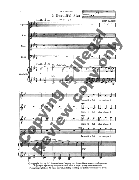 Ringeltänze 3. Beautiful Star (Choral Score)
