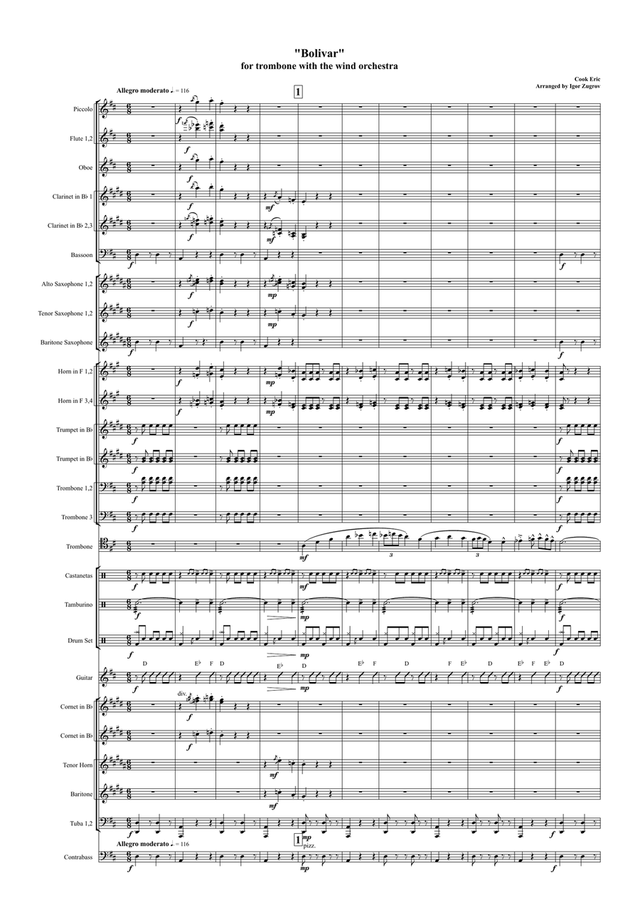 "Bolivar" for trombone with the wind orchestra image number null