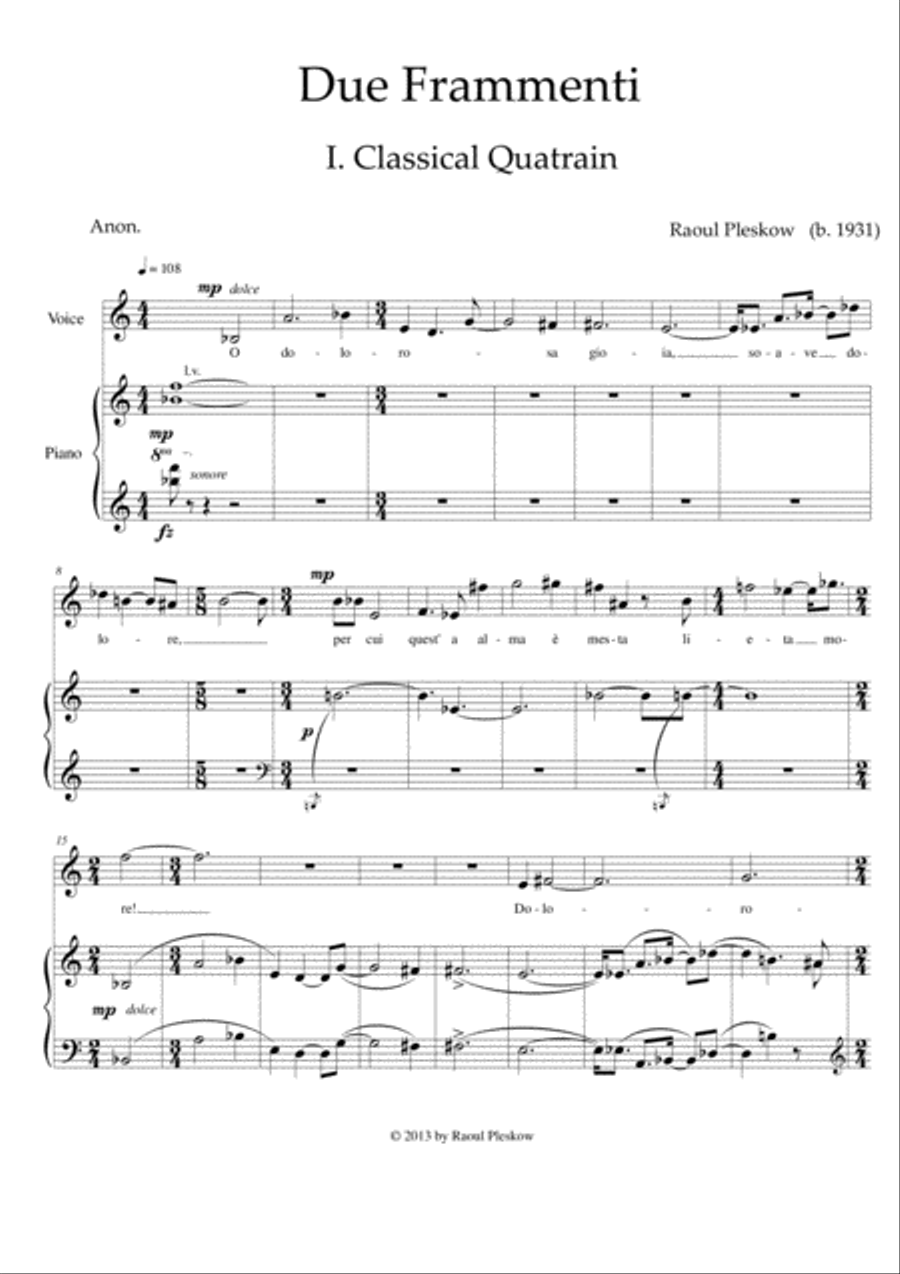 [Pleskow] Due Frammenti High Voice scores gallery preview page 5