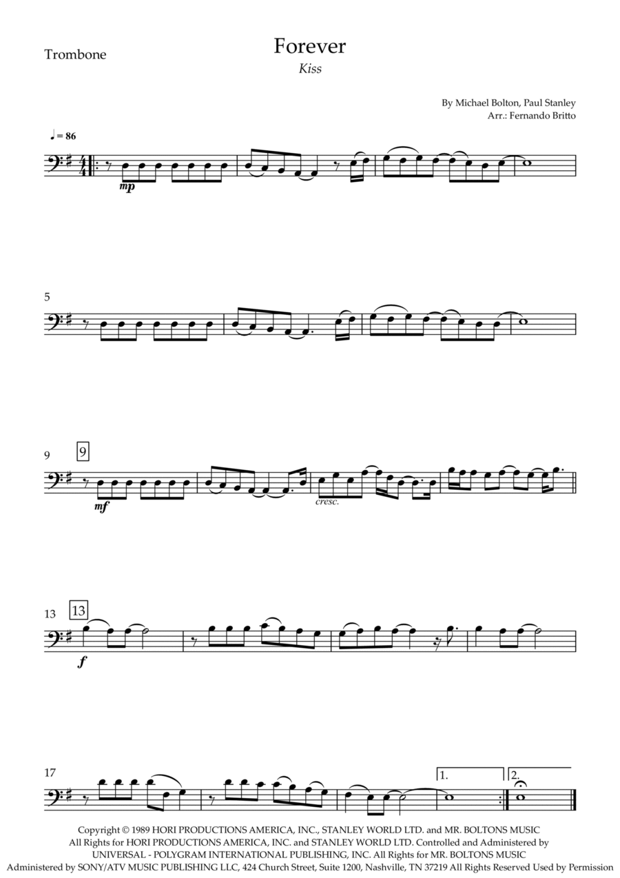 Forever Trombone Solo scores gallery preview page 1