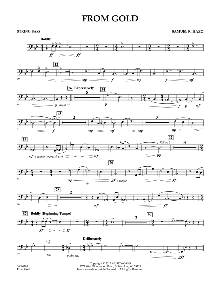 From Gold - String Bass Double Bass scores gallery preview page 1