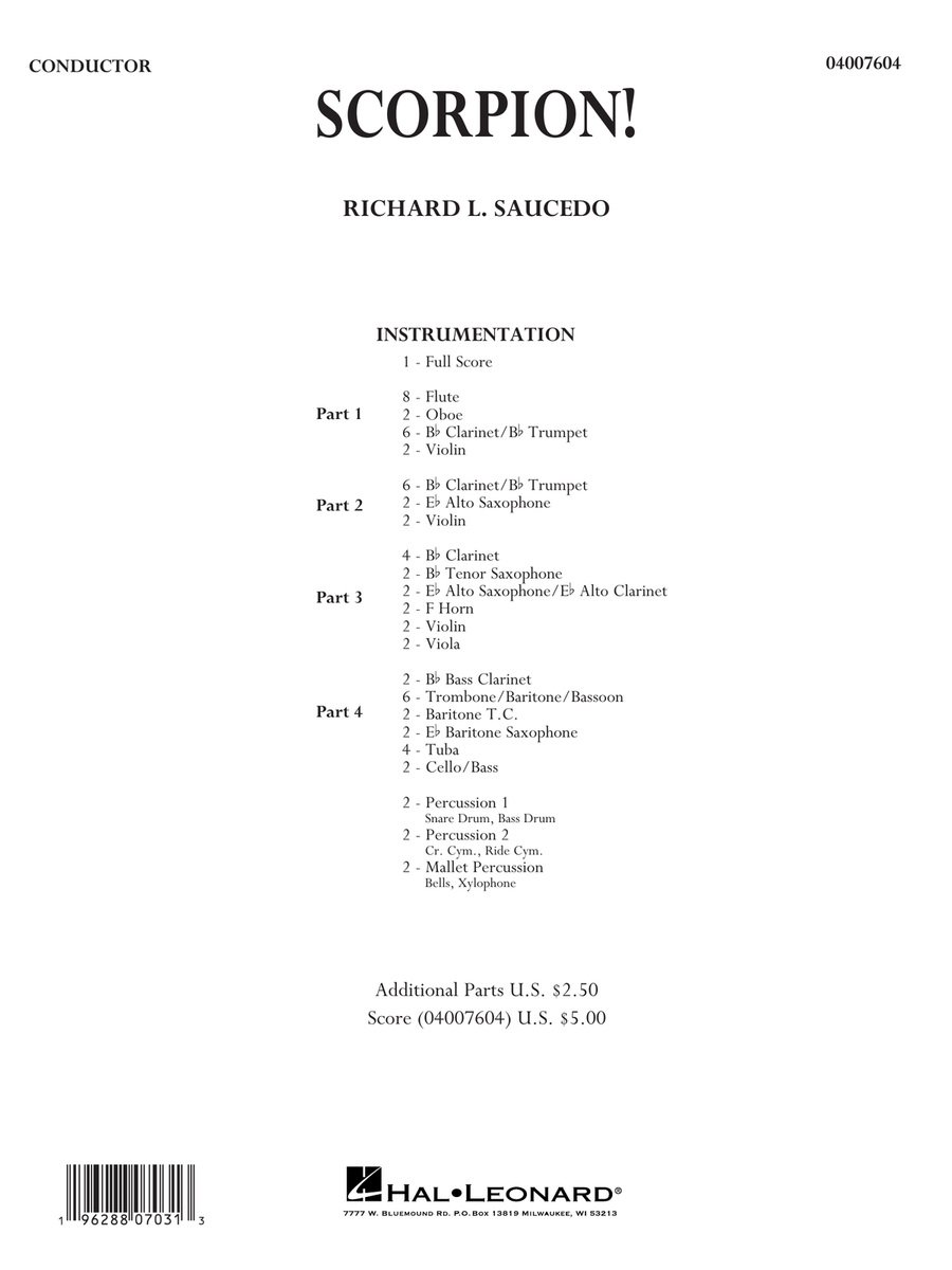 Scorpion! - Conductor Score (Full Score) Concert Band scores gallery preview page 1