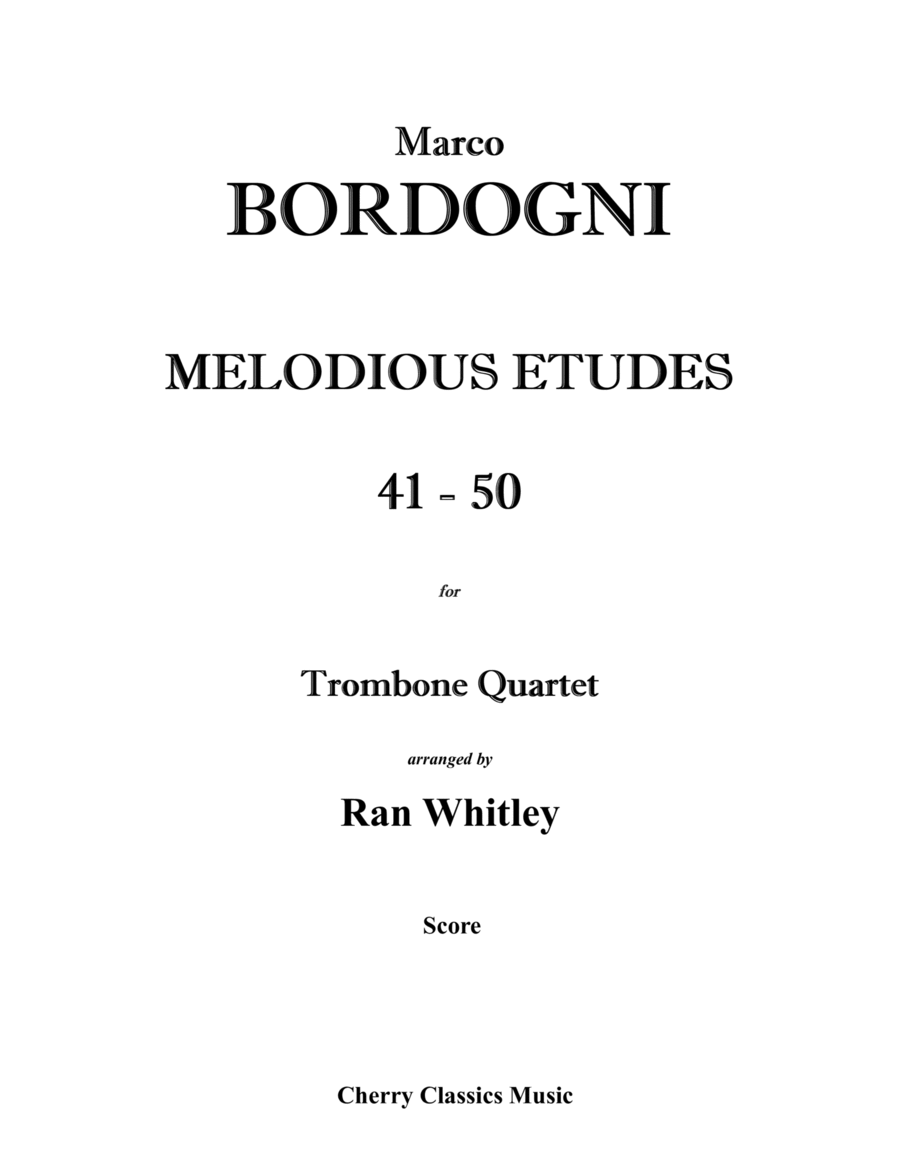 Melodious Etudes 41-50 from Volume 1 for Trombone Quartet image number null