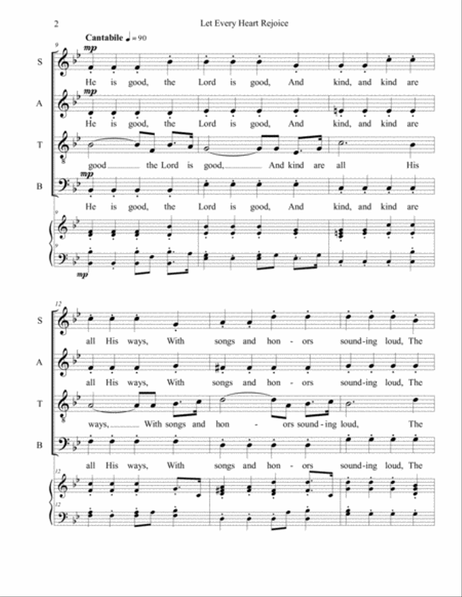 Let Every Heart Rejoice 4-Part scores gallery preview page 2