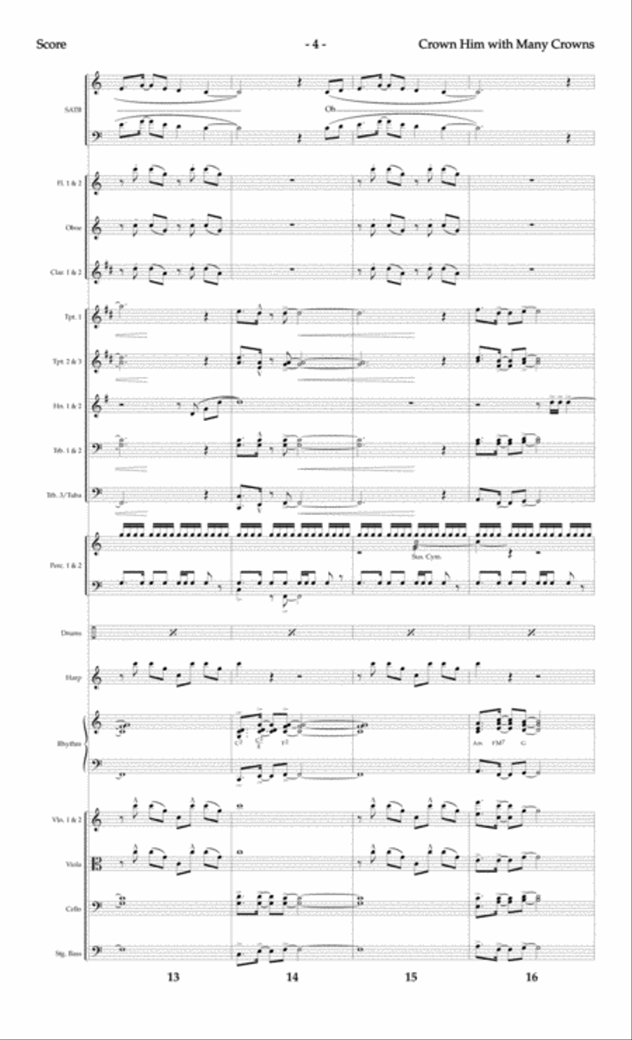 Crown Him with Many Crowns - Orchestral Score and Parts Choir scores gallery preview page 6