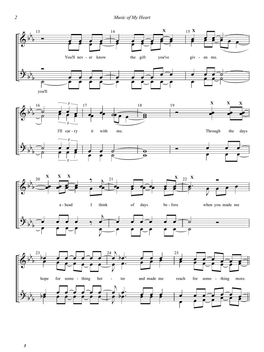 Music Of My Heart SSAA scores gallery preview page 2