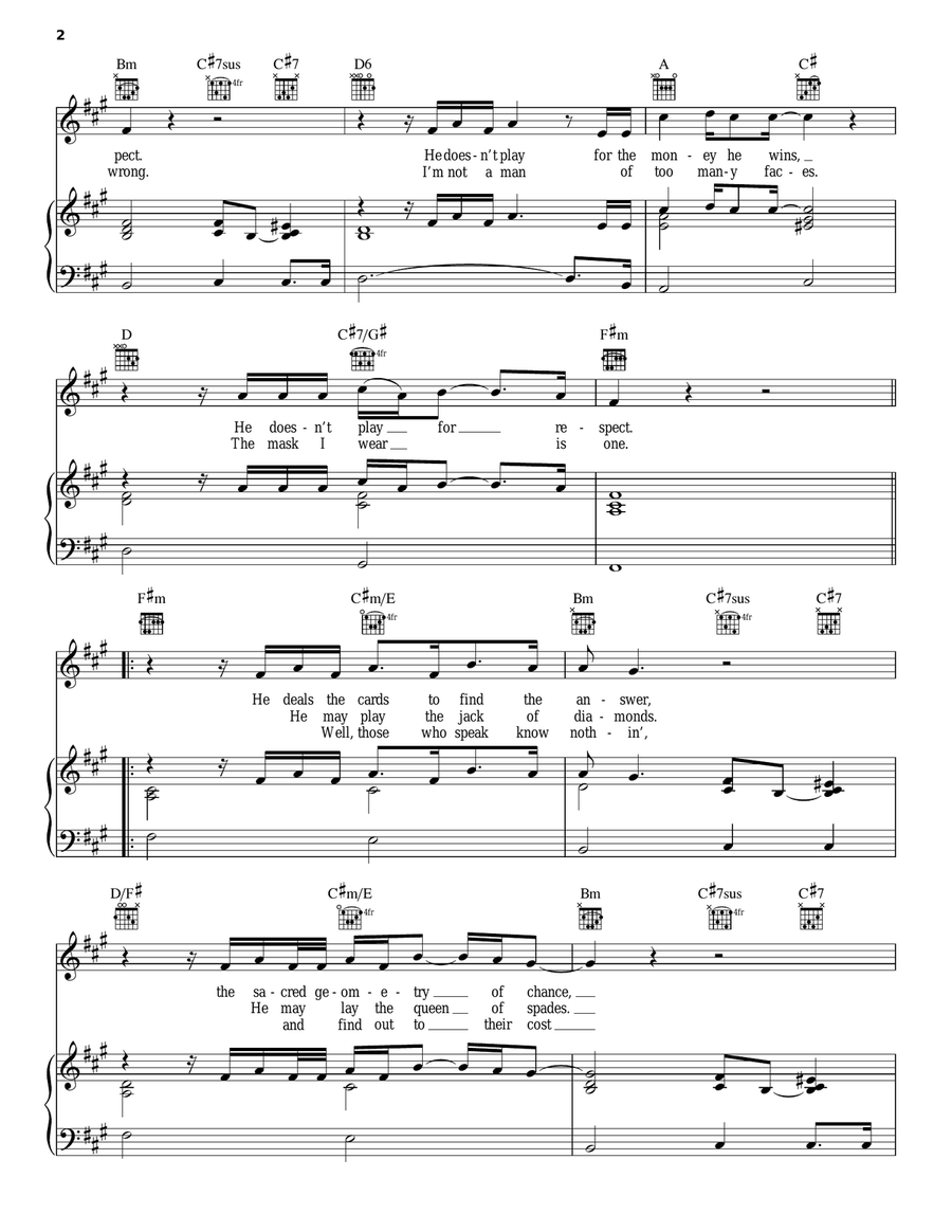 Shape Of My Heart Piano, Vocal, Guitar scores gallery preview page 2