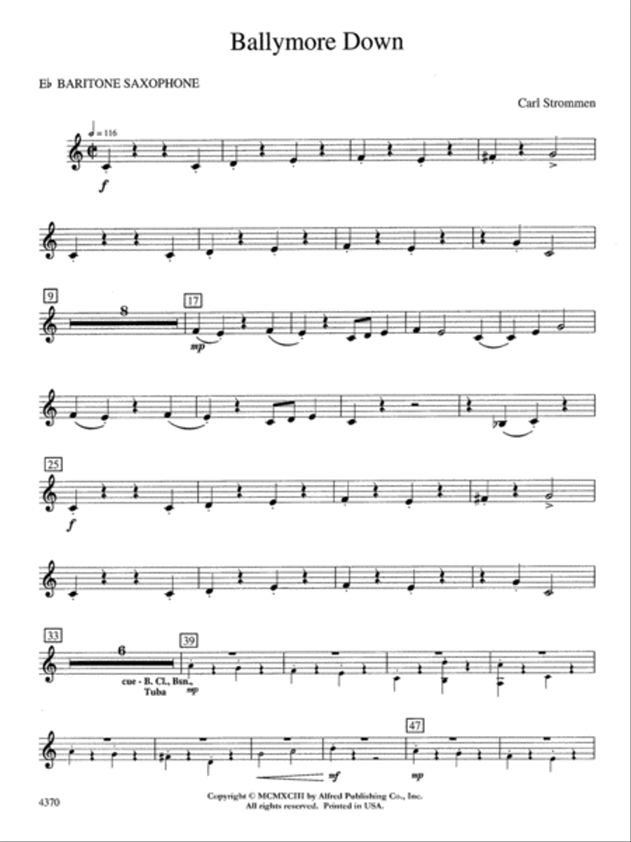 Ballymore Down: E-flat Baritone Saxophone