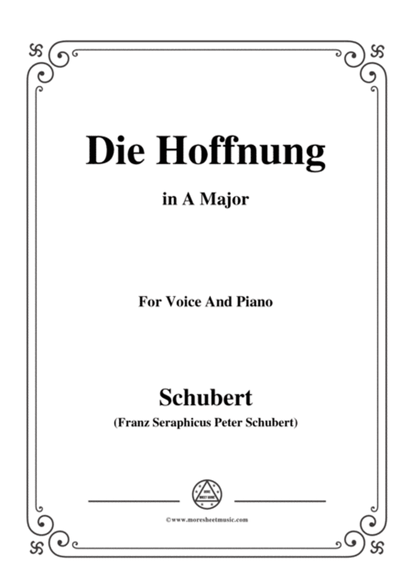 Schubert-Hoffnung(Die Hoffnung),in A Major,Op.87 No.2,for Voice and Piano image number null