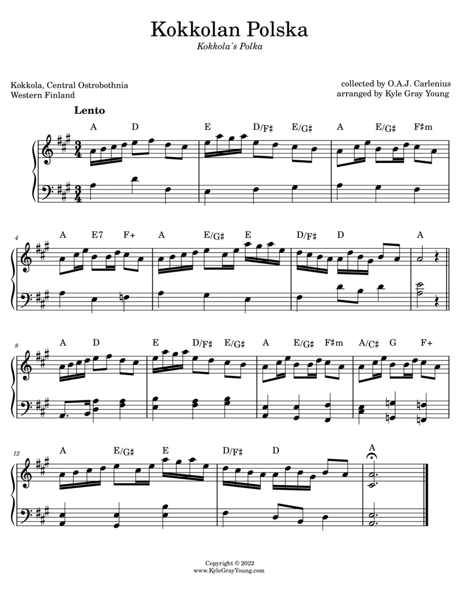 Kokkolan Polska (Kokkola’s Polka) (piano solo) image number null