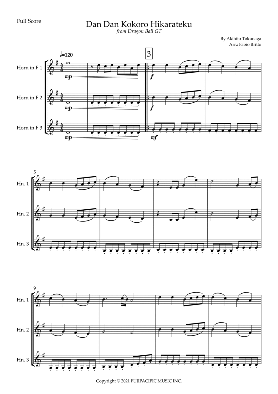 Dragon Ball Gt Dragon Ball Gt Brass Ensemble scores gallery preview page 1