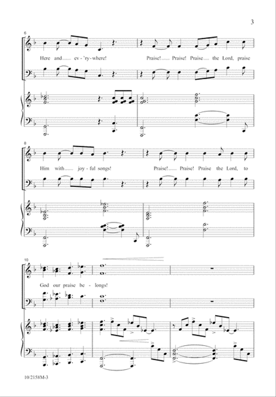 Praise! Praise! Praise the Lord! 4-Part scores gallery preview page 3