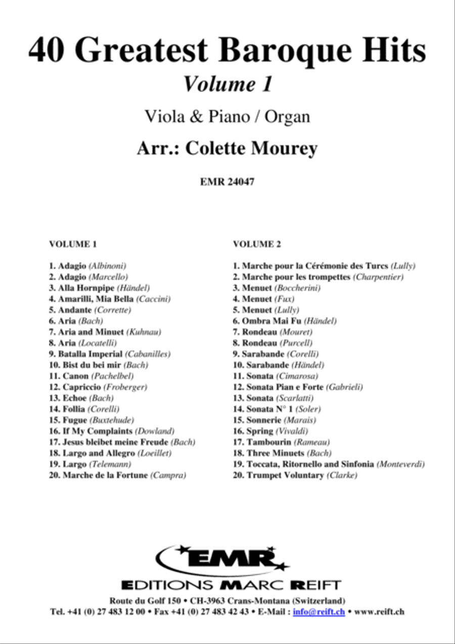 40 Greatest Baroque Hits Volume 1 Viola scores gallery preview page 2