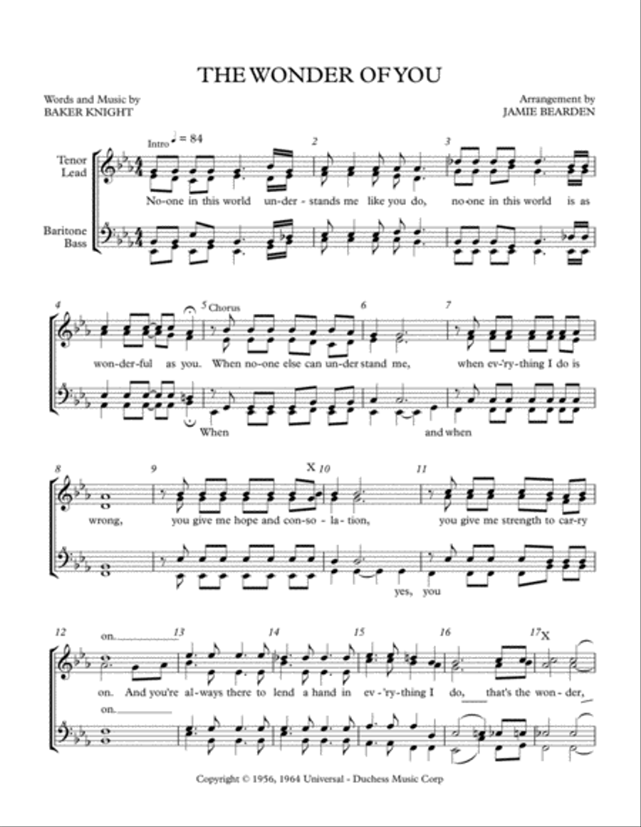The Wonder Of You The Wonder Of You SSAA scores gallery preview page 1