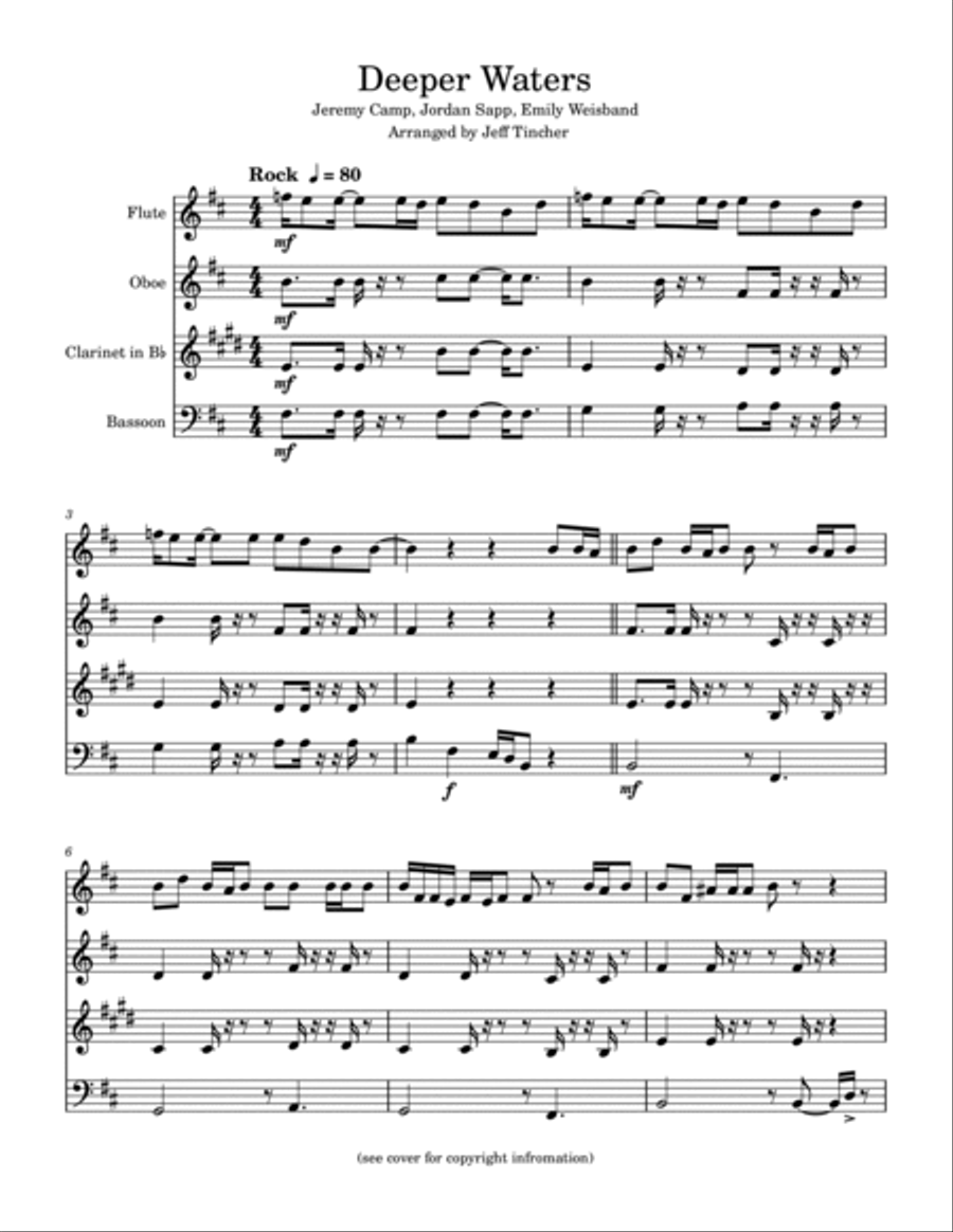 Deeper Waters Woodwind Quartet scores gallery preview page 2