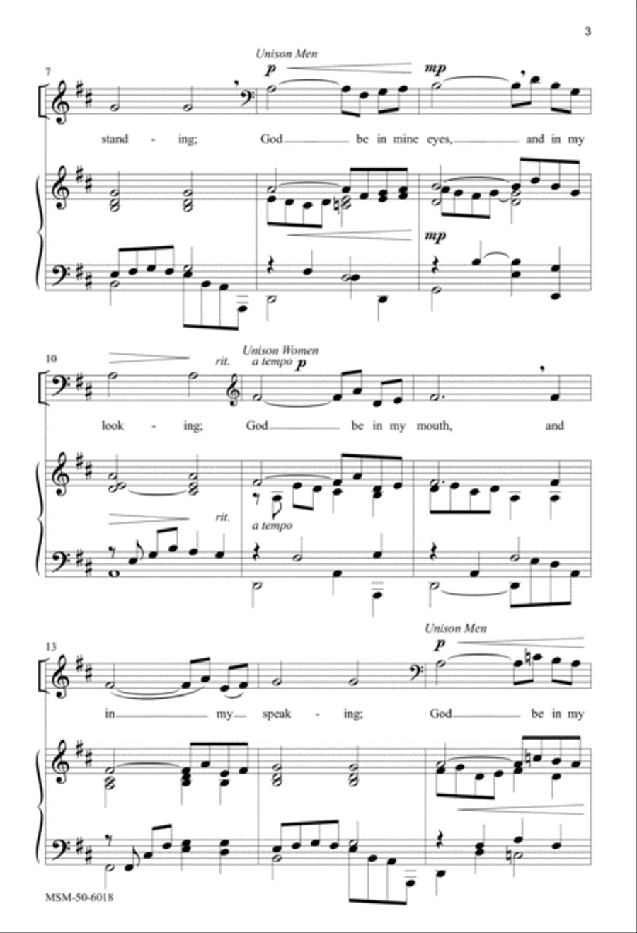 God Be in My Head 4-Part scores gallery preview page 3
