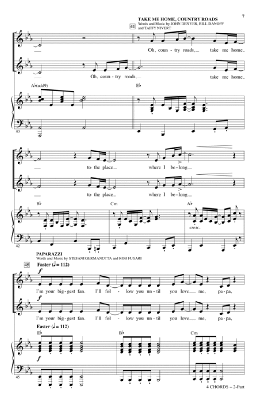 4 Chords (A Choral Medley) 2-Part scores gallery preview page 6