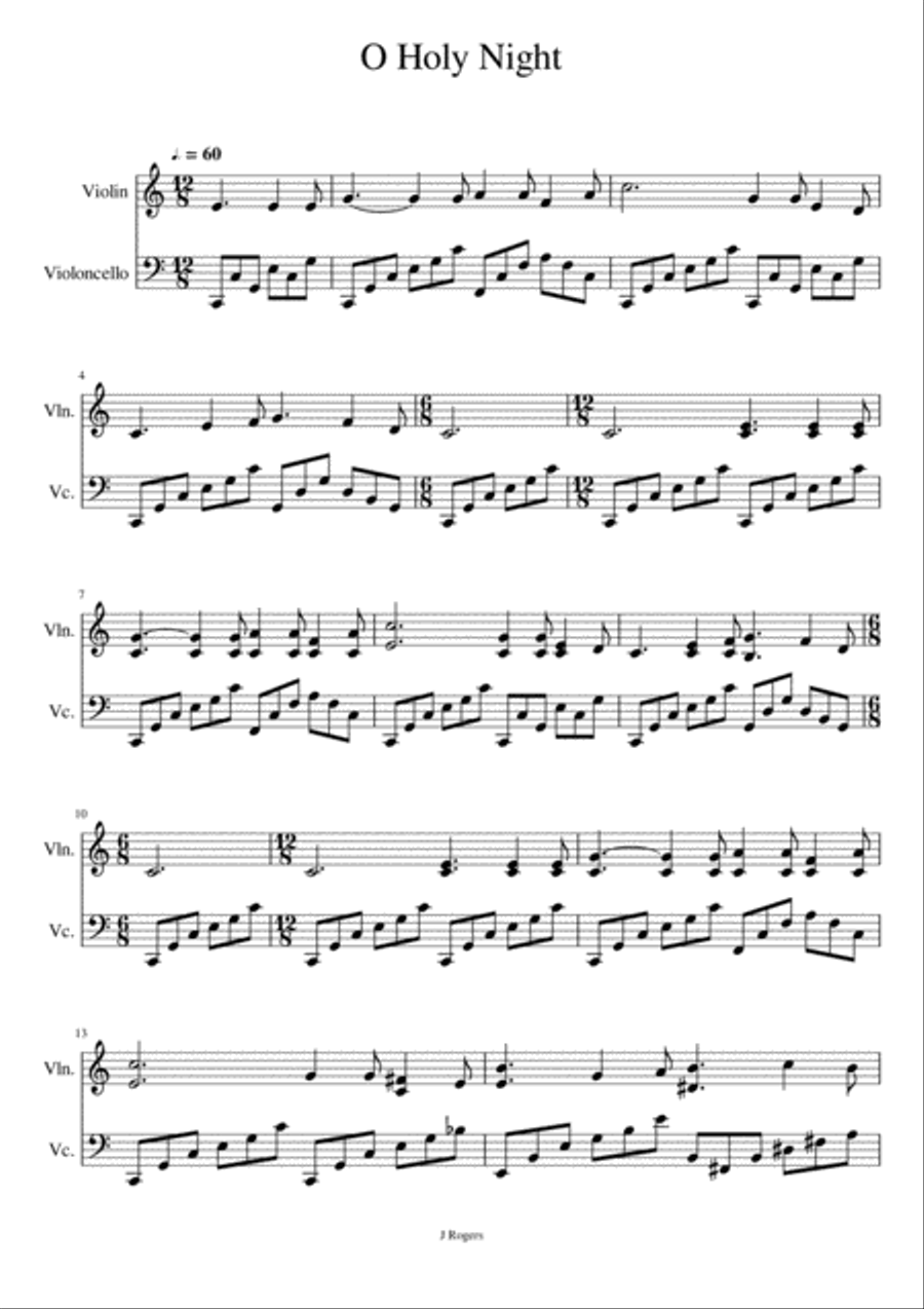 O Holy Night String Trio scores gallery preview page 1