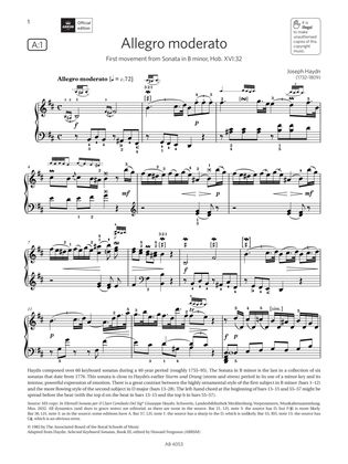 Book cover for Allegro moderato (Grade 7, list A1, from the ABRSM Piano Syllabus 2023 & 2024)
