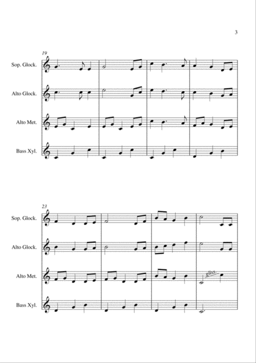 Lullaby - For Orff Ensemble Percussion Ensemble scores gallery preview page 3