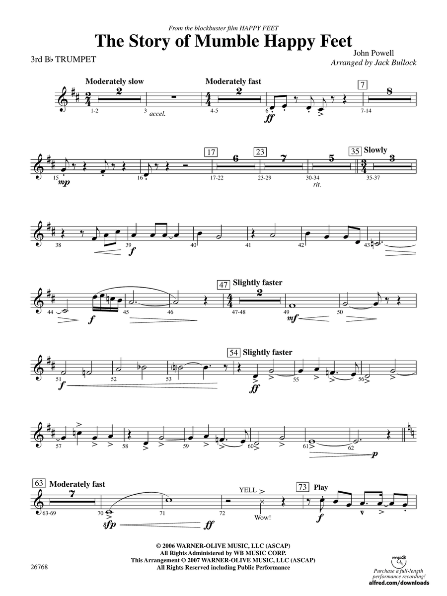 The Story of Mumble Happy Feet: 3rd B-flat Trumpet