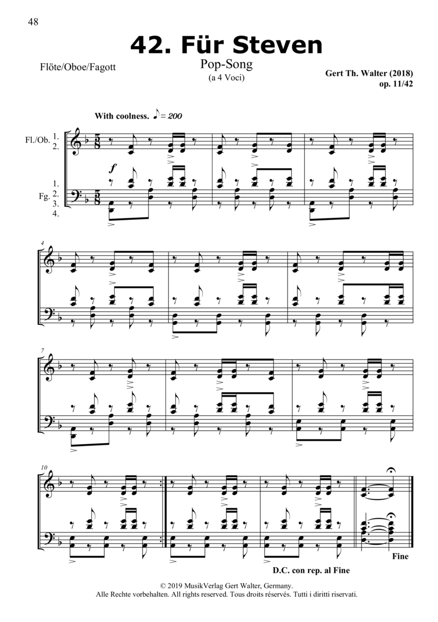For Steven (from Woodwind Pop Romanticists) Woodwind Quartet scores gallery preview page 1