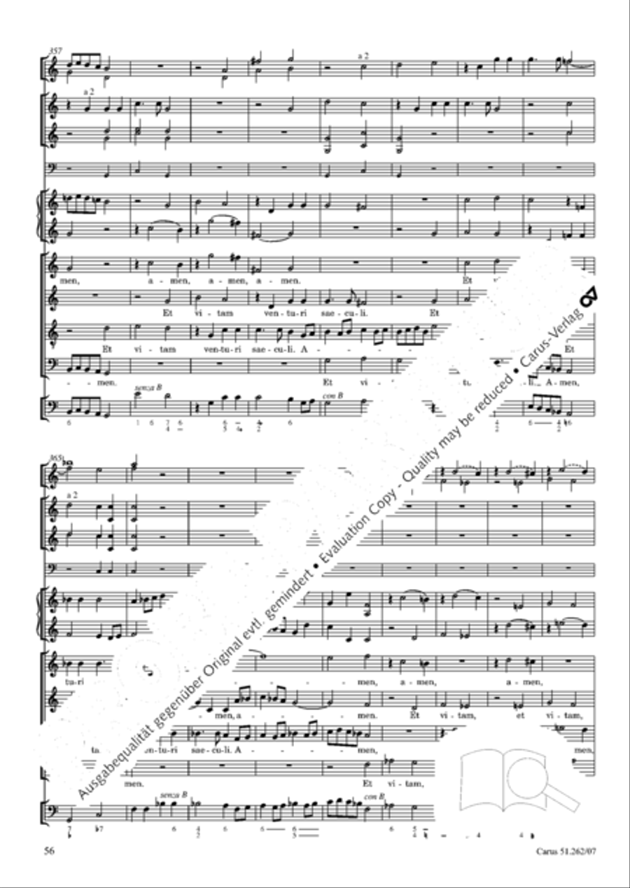 Missa longa in C major (Missa longa in C) 4-Part scores gallery preview page 57
