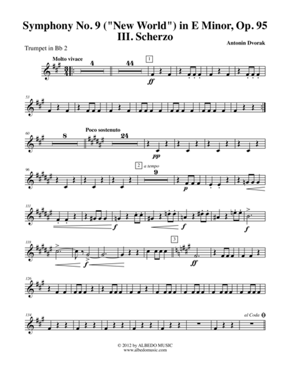 Dvorak Symphony No. 9, New World, Movement III - Trumpet in Bb 2 (Transposed Part), Op.95