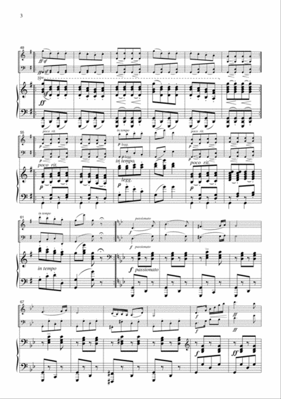 Brahms Hungarian Dance No.5, for piano trio, PB101 Piano Trio scores gallery preview page 3