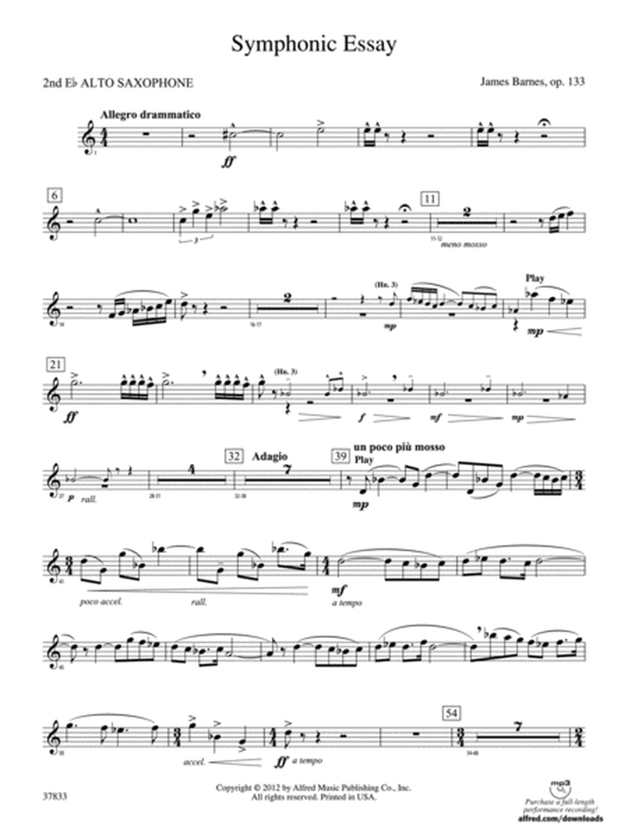 Symphonic Essay: 2nd E-flat Alto Saxophone