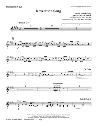 Revelation Song - Bb Trumpet 2,3