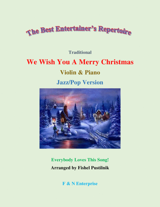 "We Wish You A Merry Christmas"-Piano Background for Violin and Piano-Video