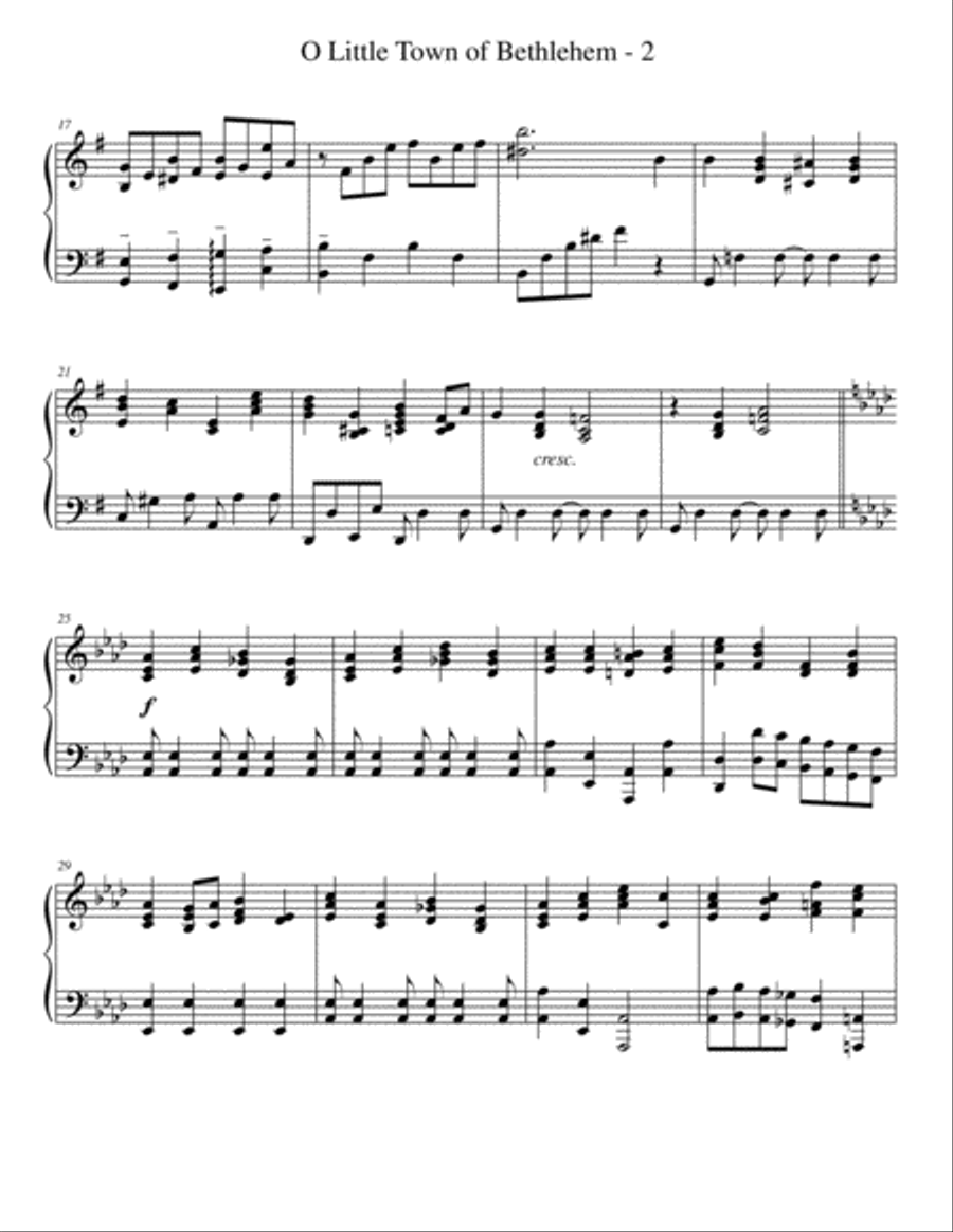 O Little Town of Bethlehem Piano Solo scores gallery preview page 2