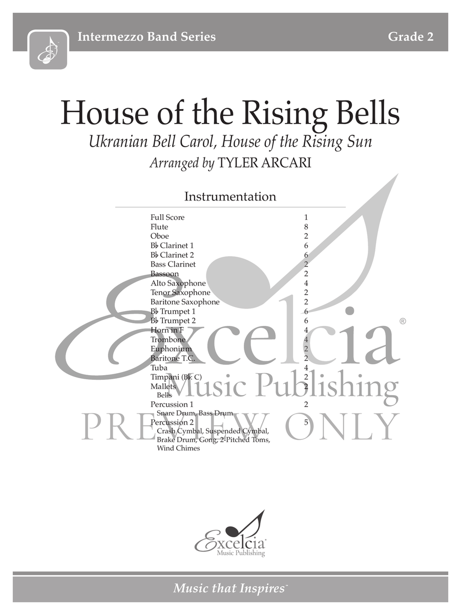 House of the Rising Bells Concert Band scores gallery preview page 2
