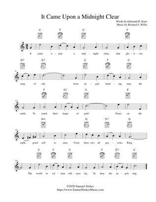 It Came Upon a Midnight Clear (It Came Upon the Midnight Clear) - lead sheet in C major