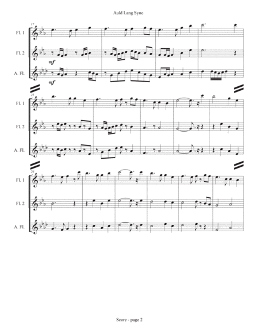 Auld Lang Syne Auld Lang Syne Woodwind Ensemble scores gallery preview page 2