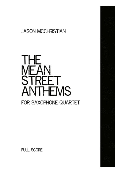 The Mean Street Anthems - for saxophone quartet image number null