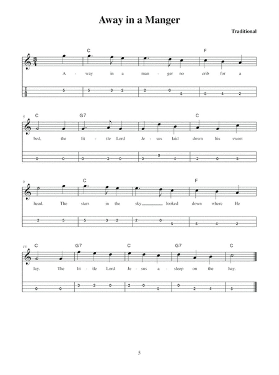 Tenor Banjo Christmas Songbook Banjo scores gallery preview page 6
